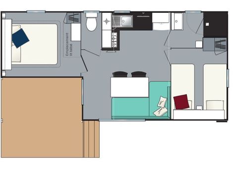 MOBILHOME 7 personnes - Evasion 2 chambres 28m²
